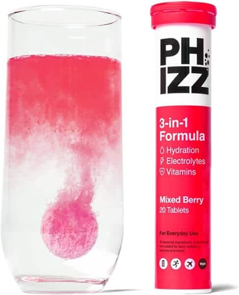 Phizz Mixed Berry Hydration Electrolytes and Vitamins Tablets
