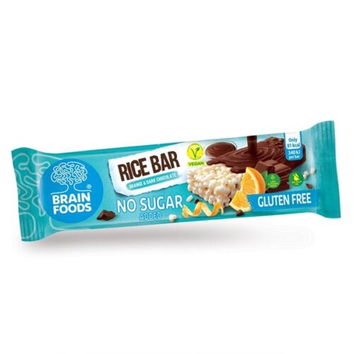 Brain Foods Rice Bar Orange and Dark Chocolate